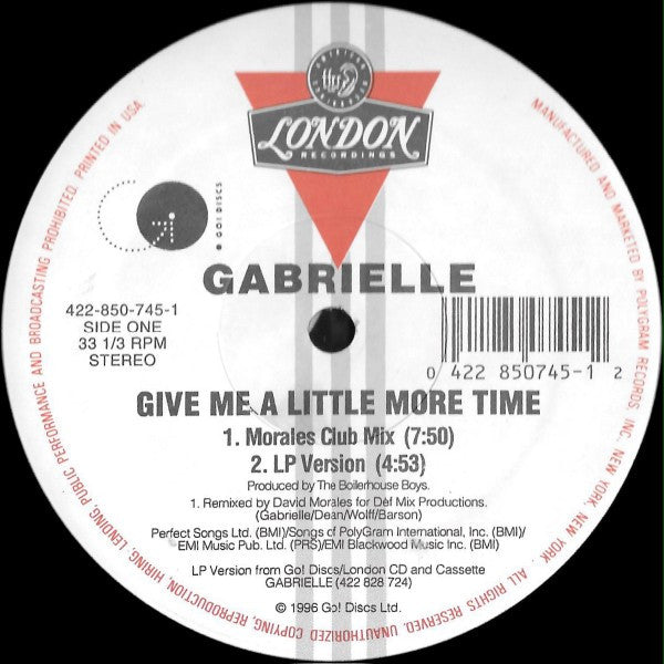 Gabrielle : Give Me A Little More Time (12")
