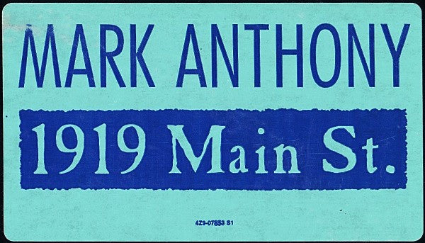 Mark Anthony : 1919 Main Street (12")