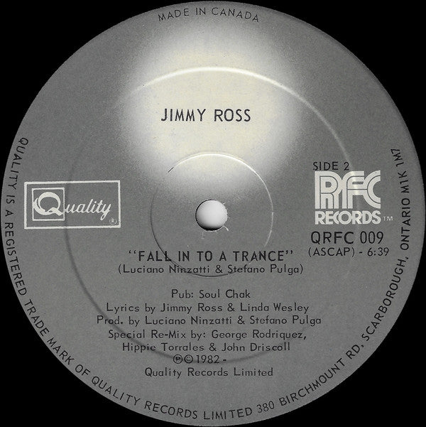 Jimmy Ross : Fall In To A Trance (12")