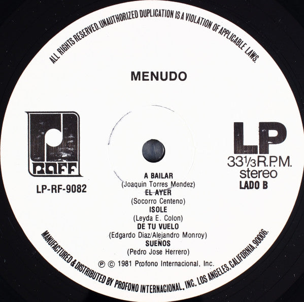 Menudo : Fuego (LP, Album)