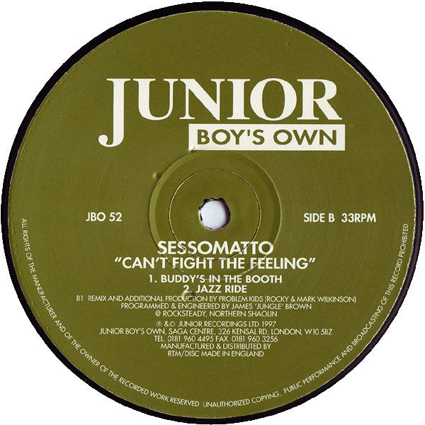 Sessomatto : Can't Fight The Feeling (12")