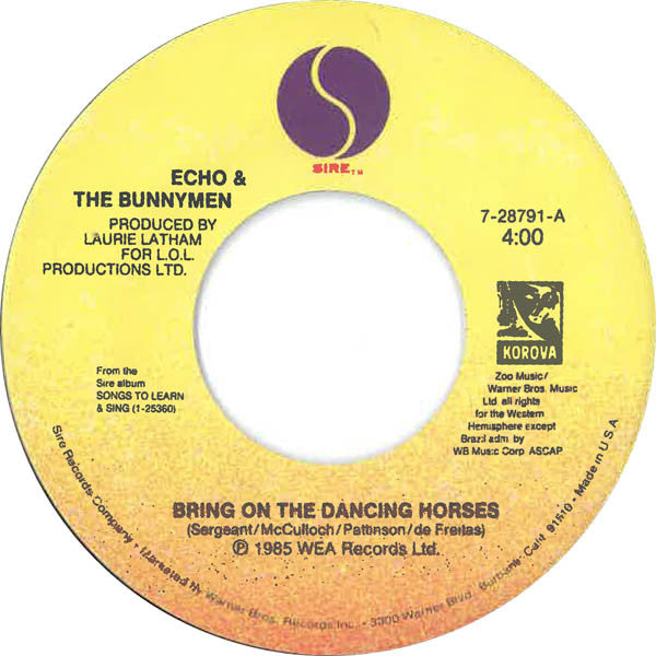 Echo & The Bunnymen : Bring On The Dancing Horses (7", Single)