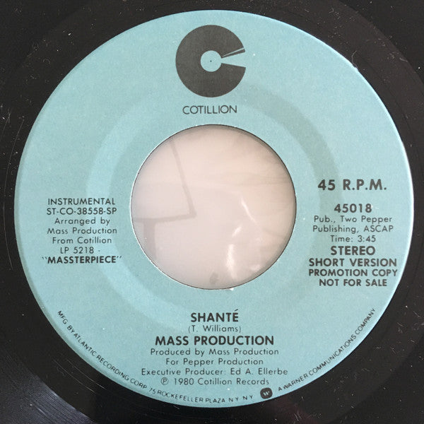 Mass Production : Shante (7", Promo)