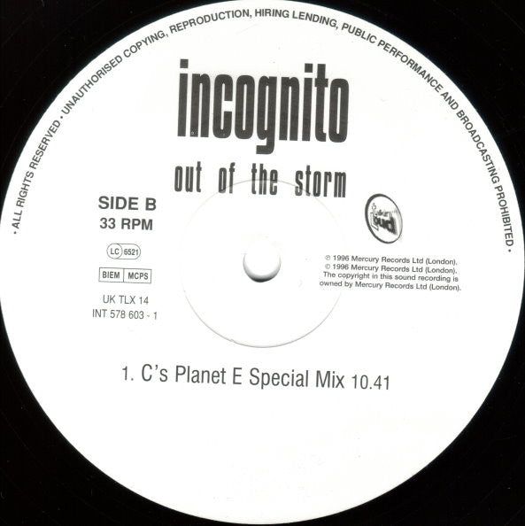 Incognito : Out Of The Storm (12")