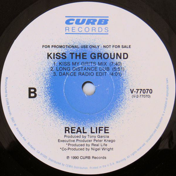 Real Life : Kiss The Ground (12", Single, Promo)