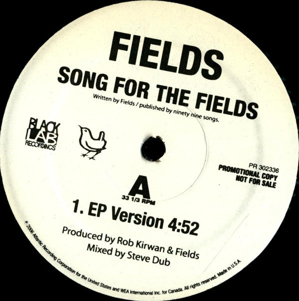Fields : Song For The Fields (12", Single, Promo)