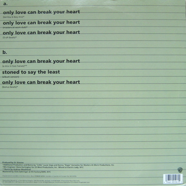 St. Etienne* : Only Love Can Break Your Heart (12", Maxi)