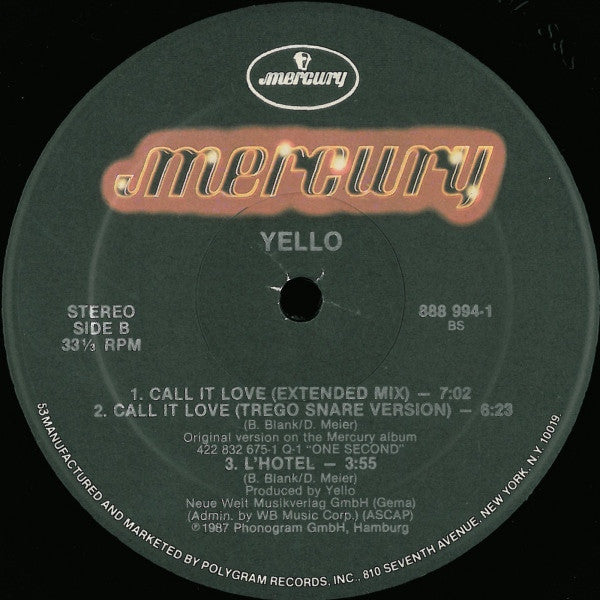 Yello : Call It Love (12", Single)