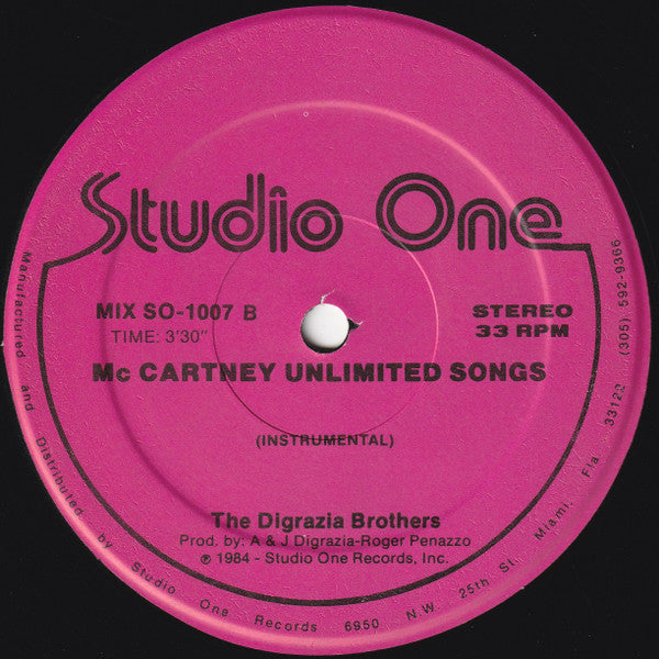 The Digrazia Brothers : Mc Cartney Unlimited Songs (12")