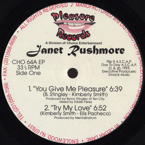 Janet Rushmore : You Give Me Pleasure (12", EP)
