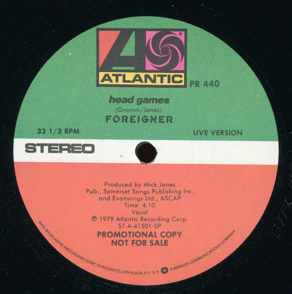 Foreigner : Break It Up (12", Promo)