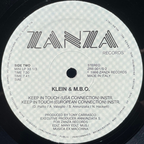 Klein & M.B.O. : Keep In Touch (12")