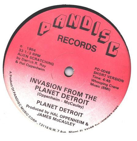 Planet Detroit : Invasion From The Planet Detroit (12")
