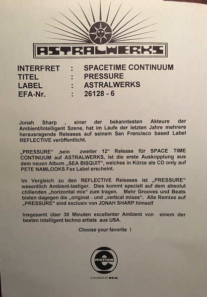 Spacetime Continuum : Pressure (12")