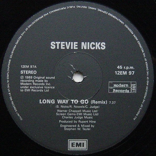 Stevie Nicks : Long Way To Go (12", Single, Gat)