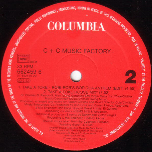 C + C Music Factory : Robi-Rob's Boriqua Anthem (12")