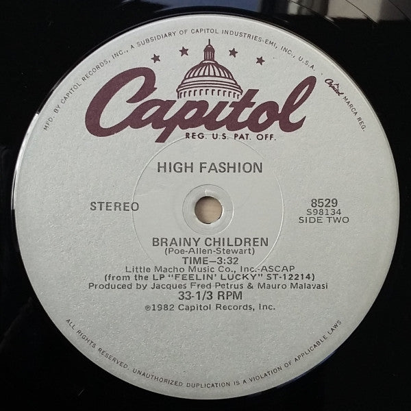 High Fashion : Feelin' Lucky Lately (12", Sil)