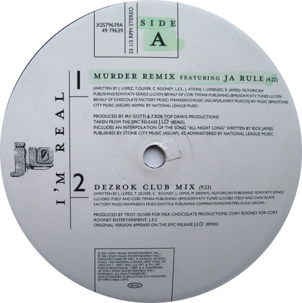 J-Lo* : I'm Real (12")