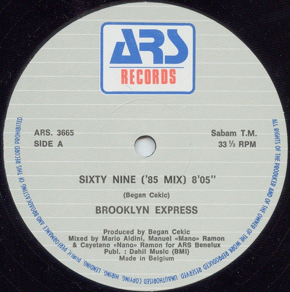Brooklyn Express : Sixty Nine ('86 Mix) (12", Maxi)