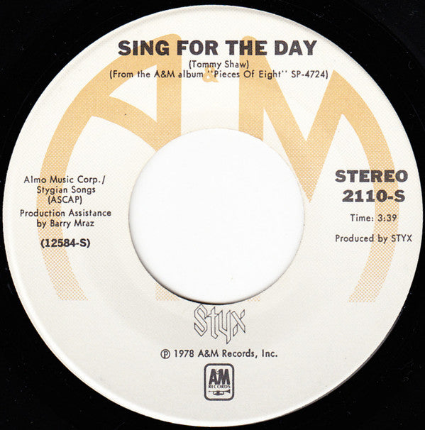 Styx : Renegade (7", Single, RCA)