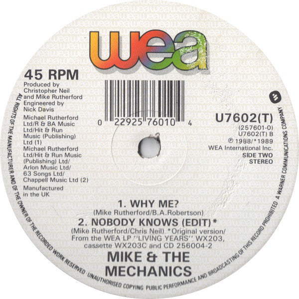 Mike + The Mechanics* : Nobody Knows (12")