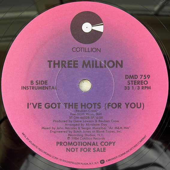 Three Million : I've Got The Hots (For You) (12", Promo)