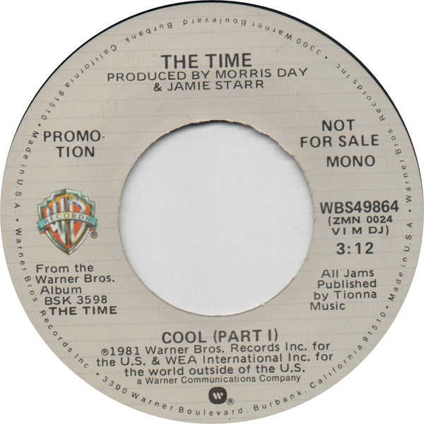 The Time : Cool (Part 1) (7", Single, Mono, Promo)