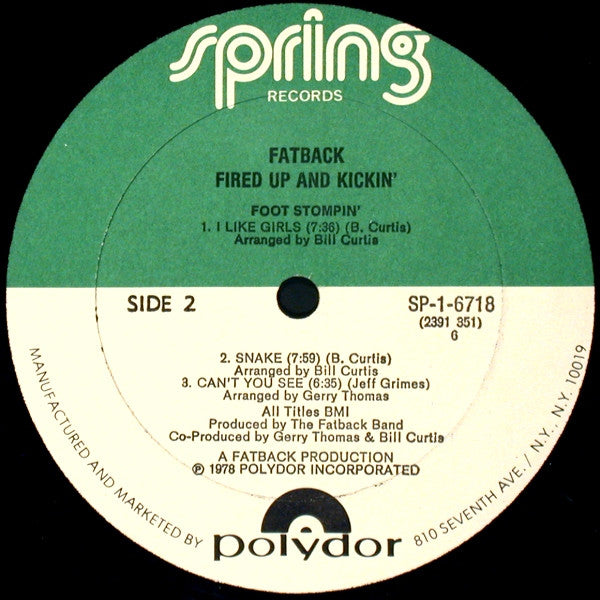 Fatback* : Fired Up 'N' Kickin' (LP, Album, All)