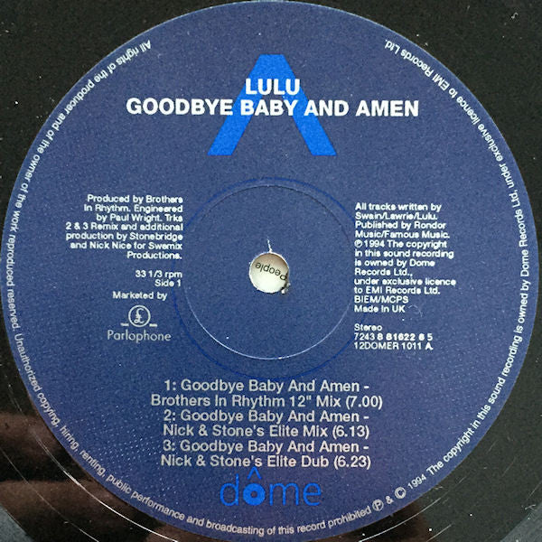 Lulu : Goodbye Baby And Amen (12")