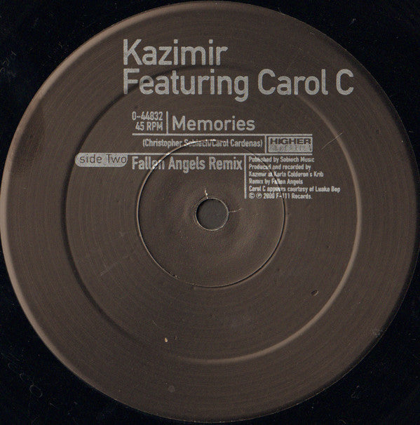 Kazimir* Featuring Carol C : Memories (12")