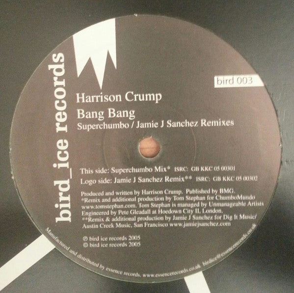 Harrison Crump : Bang Bang (12")