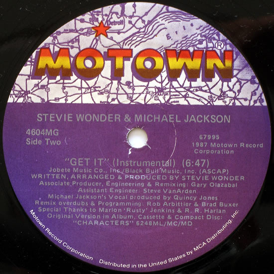 Stevie Wonder & Michael Jackson : Get It (12", Single)