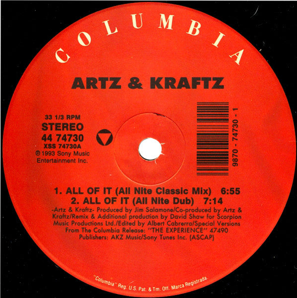 Artz & Kraftz : All Of It (12")
