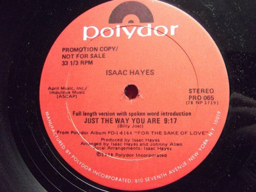 Isaac Hayes : Just The Way You Are (12", Promo)
