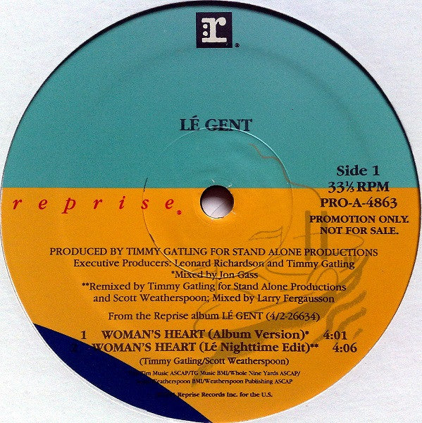 Lé Gent : Woman's Heart (12", Promo)