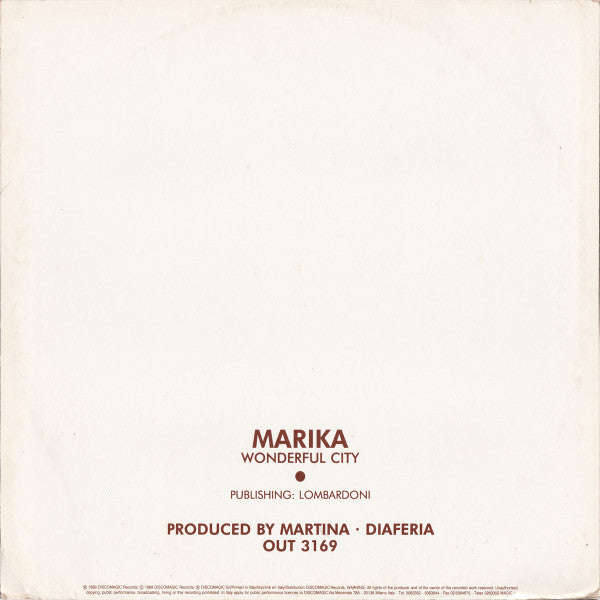 Marika (2) : Wonderful City (12")