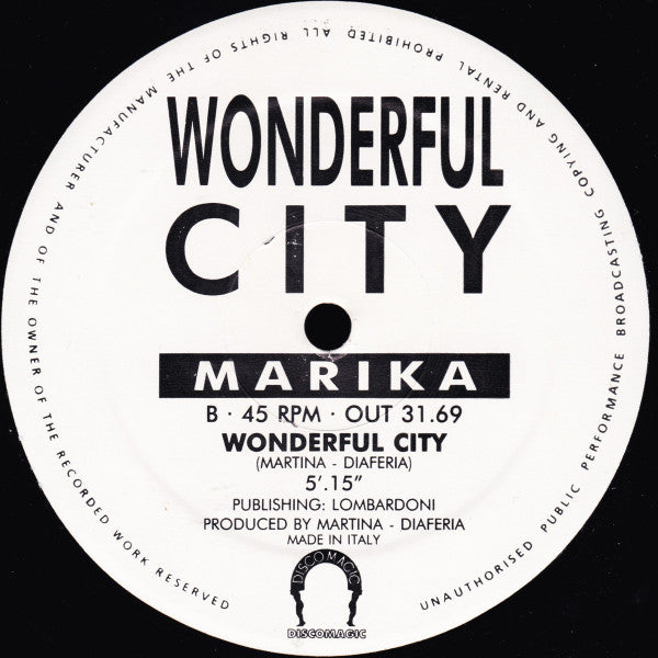 Marika (2) : Wonderful City (12")
