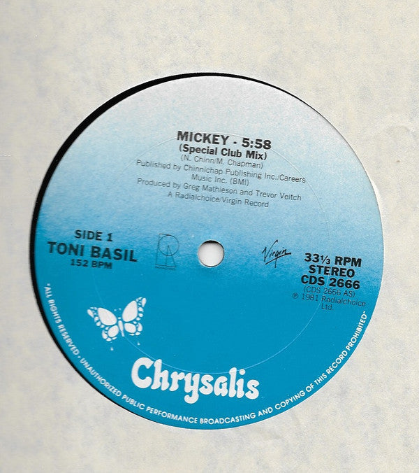 Toni Basil : Mickey (12", Single, Car)