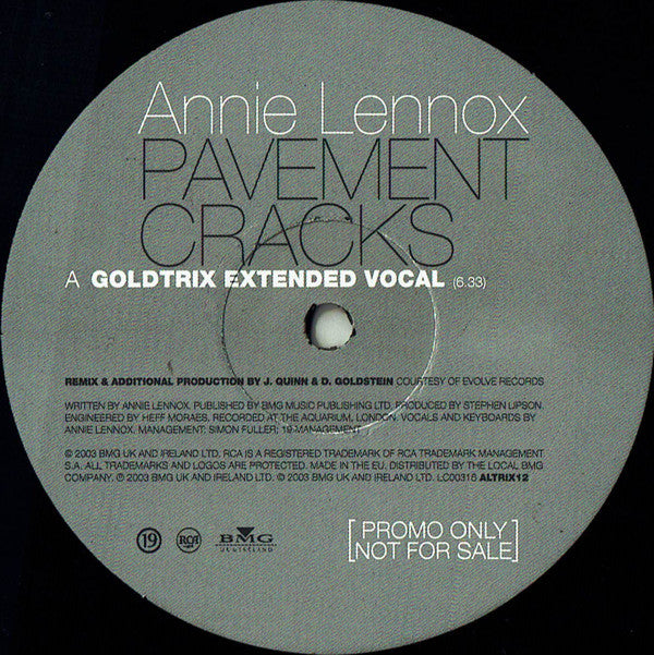 Annie Lennox : Pavement Cracks (12", Promo)