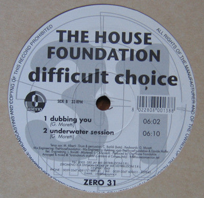The House Foundation (2) : Difficult Choice (12")