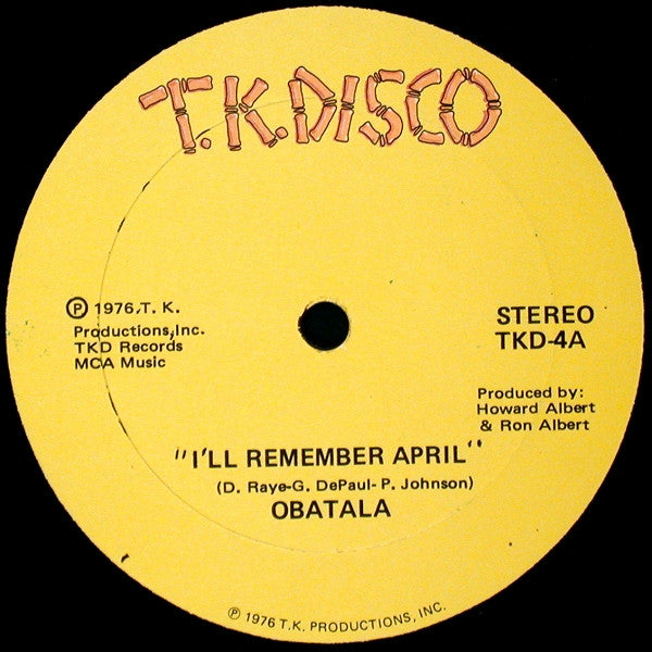 Obatala : I'll Remember April / Shades Of September (12")