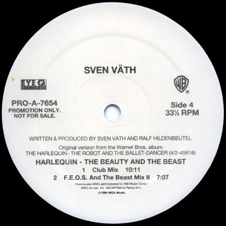 Sven Väth : Harlequin - The Beauty And The Beast (2x12", Promo)