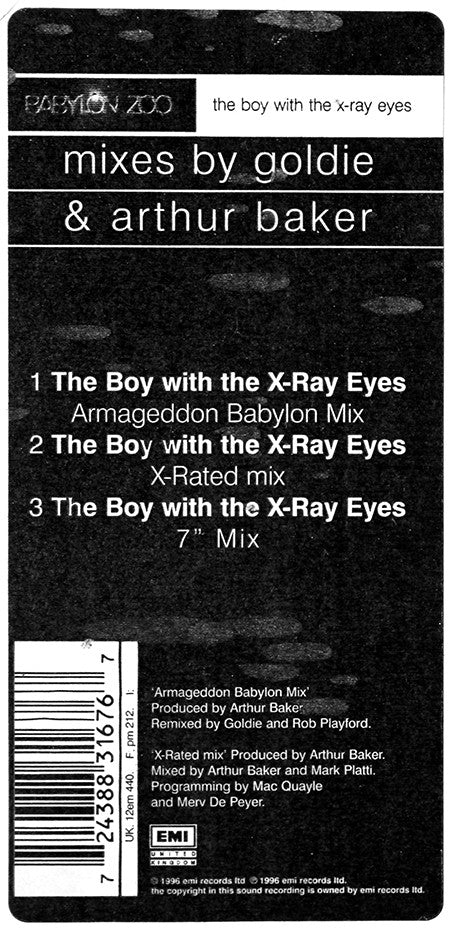 Babylon Zoo : The Boy With The X-Ray Eyes (12", Single)