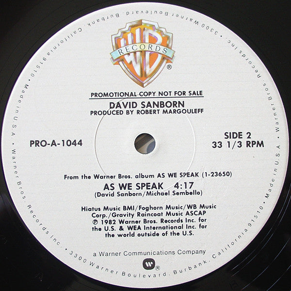 David Sanborn : Over And Over (12", Promo)