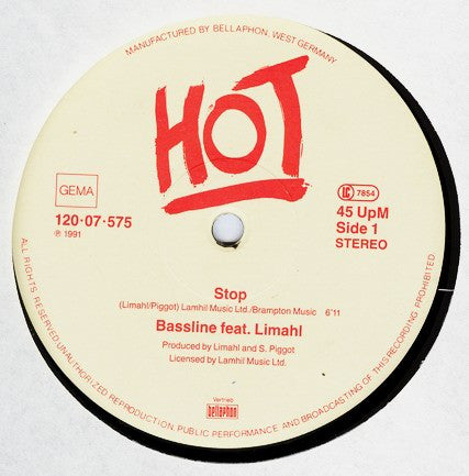 Bassline feat. Limahl : Stop (12", Maxi)