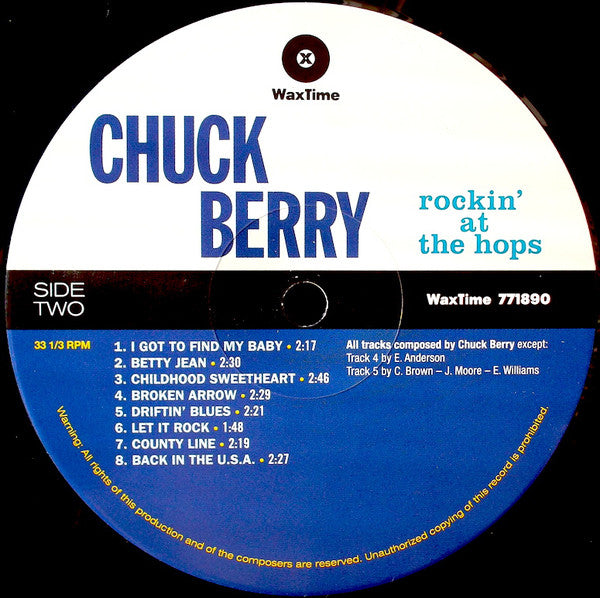 Chuck Berry : Rockin' At The Hops (LP, Album, Ltd, RE, 180)