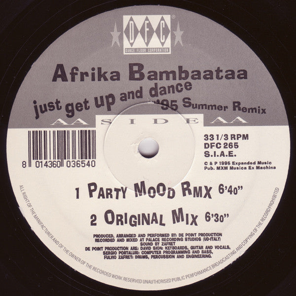 Afrika Bambaataa : Just Get Up And Dance (95' Summer Remix) (12")