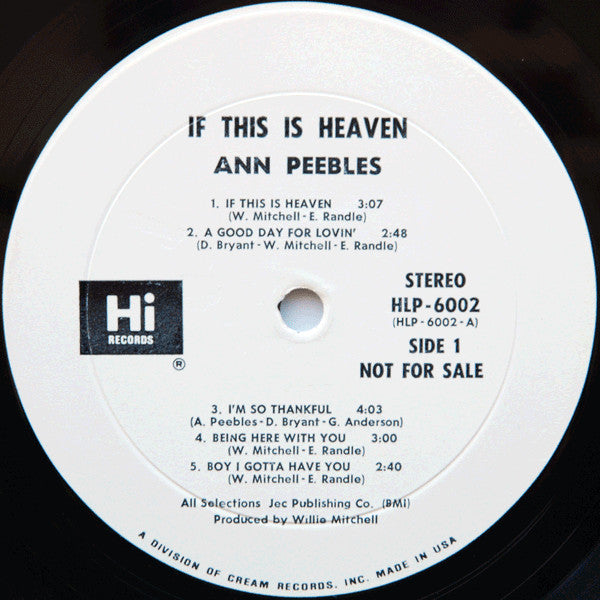 Ann Peebles : If This Is Heaven (LP, Album, Promo)