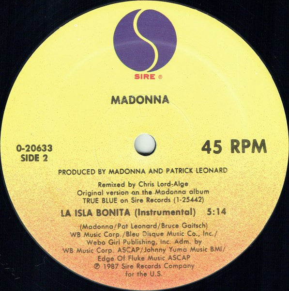 Madonna : La Isla Bonita (12", Maxi)