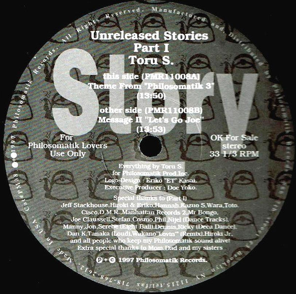 Toru S. : Unreleased Stories Pt.1 (2x12")
